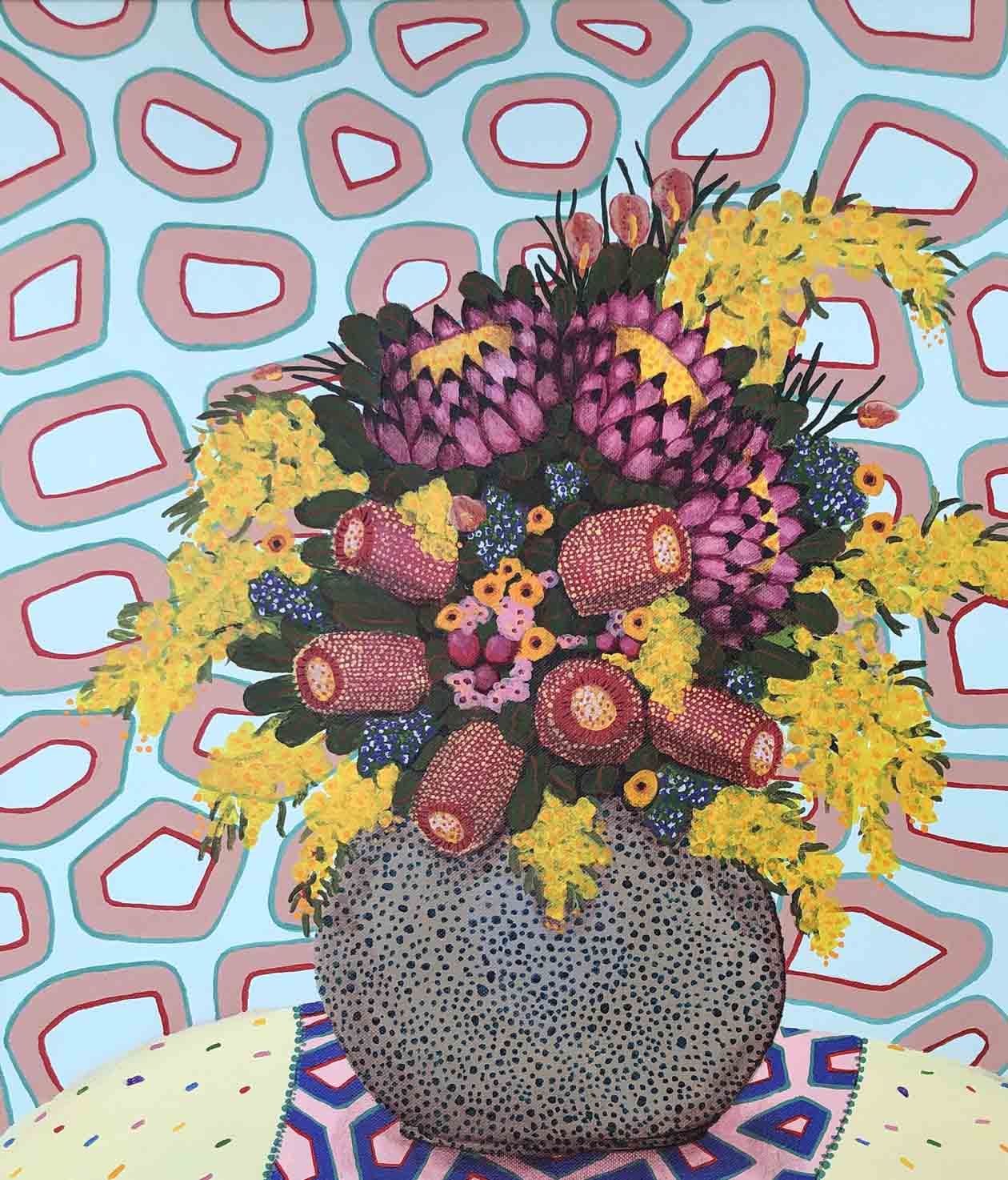 Wattle With WildFlower (sold)